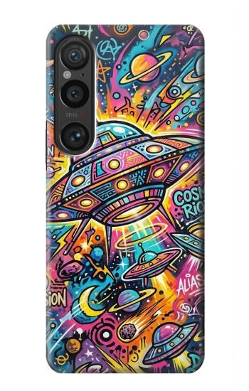 S4085 Cosmic Spaceship Psychedelic Art Hülle Schutzhülle Taschen für Sony Xperia 1 VI