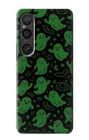 S4087 Cute Green Ghost Cartoon Pattern Hülle Schutzhülle Taschen für Sony Xperia 1 VI