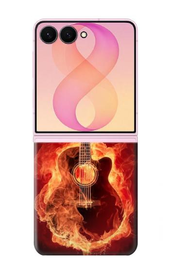 S0415 Fire Guitar Burn Hülle Schutzhülle Taschen für Samsung Galaxy Z Flip 8