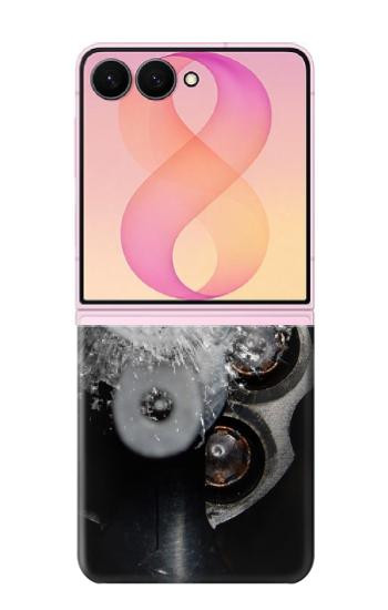 S2387 Gun Bullet Hole Glass Hülle Schutzhülle Taschen für Samsung Galaxy Z Flip 8