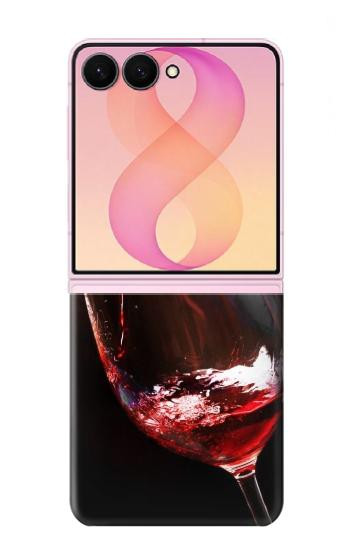 S2396 Red Wine Bottle And Glass Hülle Schutzhülle Taschen für Samsung Galaxy Z Flip 8