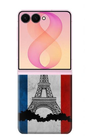 S2859 Vintage France Flag Eiffel Tower Hülle Schutzhülle Taschen für Samsung Galaxy Z Flip 8