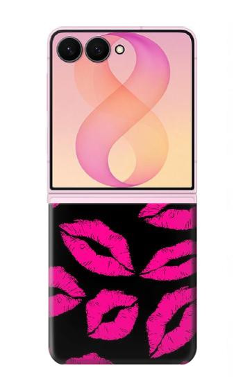 S2933 Pink Lips Kisses on Black Hülle Schutzhülle Taschen für Samsung Galaxy Z Flip 8