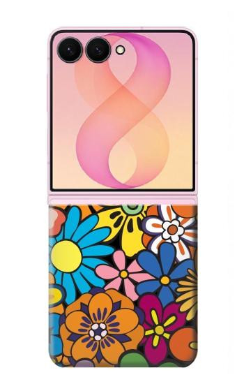 S3281 Colorful Hippie Flowers Pattern Hülle Schutzhülle Taschen für Samsung Galaxy Z Flip 8