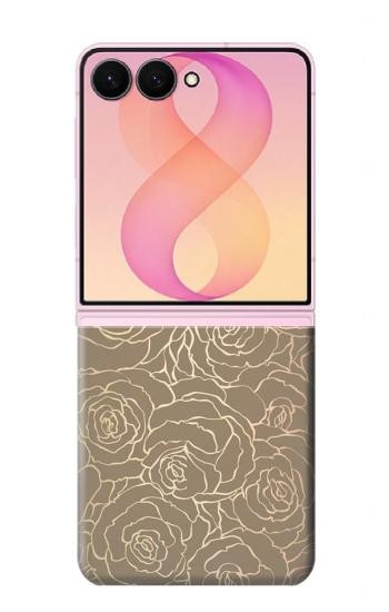 S3466 Gold Rose Pattern Hülle Schutzhülle Taschen für Samsung Galaxy Z Flip 8
