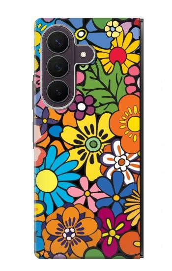 S3281 Colorful Hippie Flowers Pattern Hülle Schutzhülle Taschen für Samsung Galaxy Z Fold 8 Ultra