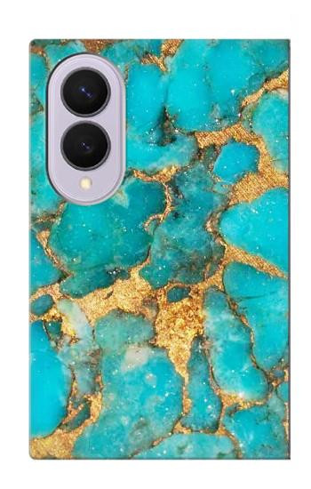 S2906 Aqua Turquoise Stone Hülle Schutzhülle Taschen für Samsung Galaxy Z Fold 8