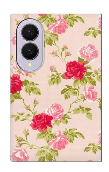 S3037 Pretty Rose Cottage Flora Hülle Schutzhülle Taschen für Samsung Galaxy Z Fold 8