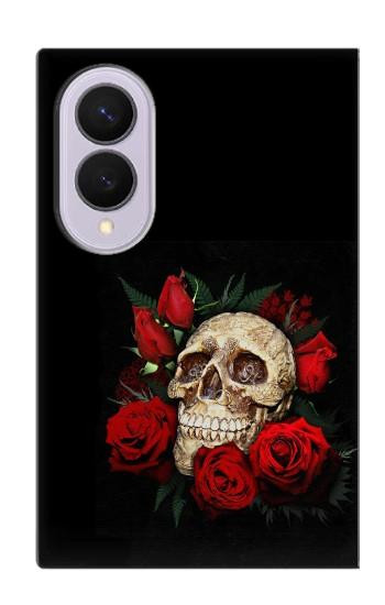 S3753 Dark Gothic Goth Skull Roses Hülle Schutzhülle Taschen für Samsung Galaxy Z Fold 8