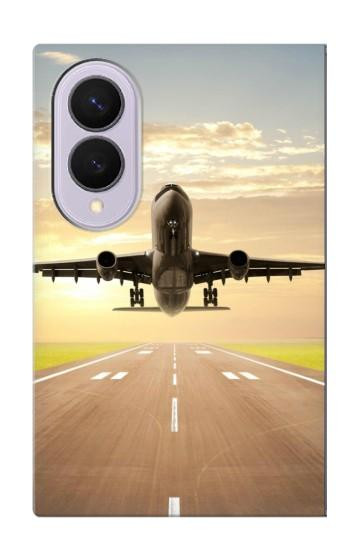 S3837 Airplane Take off Sunrise Hülle Schutzhülle Taschen für Samsung Galaxy Z Fold 8