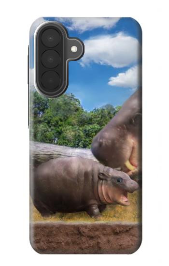 S4031 Baby Hippo Hippopotamus Family Hülle Schutzhülle Taschen für Samsung Galaxy A27