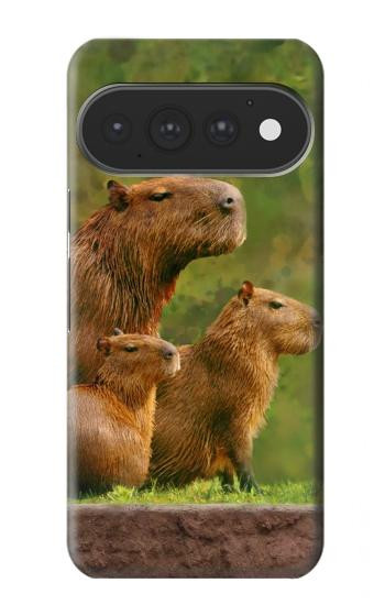 S3917 Capybara Family Giant Guinea Pig Hülle Schutzhülle Taschen für Google Pixel 11, 11 Pro