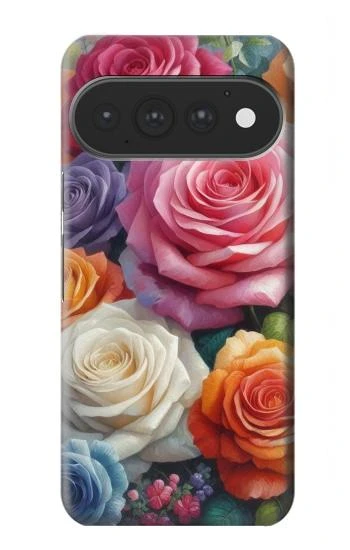 S3975 Colorful Roses Painting Hülle Schutzhülle Taschen für Google Pixel 11, 11 Pro