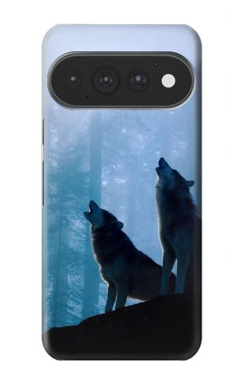 S4053 Two Wolves Couple Howling Forest Hülle Schutzhülle Taschen für Google Pixel 11, 11 Pro