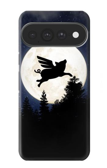 S3289 Flying Pig Full Moon Night Hülle Schutzhülle Taschen für Google Pixel 11 Pro XL