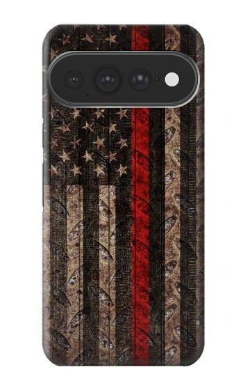 S3804 Fire Fighter Metal Red Line Flag Graphic Hülle Schutzhülle Taschen für Google Pixel 11 Pro XL