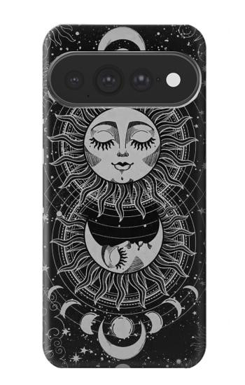 S3854 Mystical Sun Face Crescent Moon Hülle Schutzhülle Taschen für Google Pixel 11 Pro XL