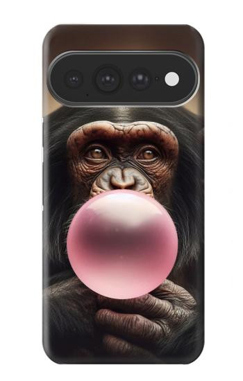 S3973 Chimpanzee Blowing Pink Bubblegum Hülle Schutzhülle Taschen für Google Pixel 11 Pro XL