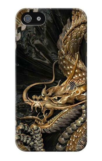 S0426 Gold Dragon Hülle Schutzhülle Taschen für iPhone 5 5S SE