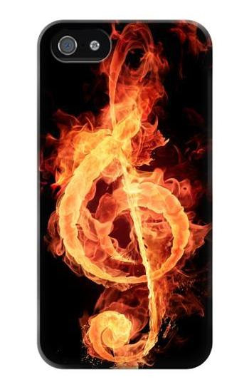 S0493 Music Note Burn Hülle Schutzhülle Taschen für iPhone 5 5S SE