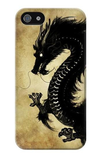 S1482 Black Dragon Painting Hülle Schutzhülle Taschen für iPhone 5 5S SE