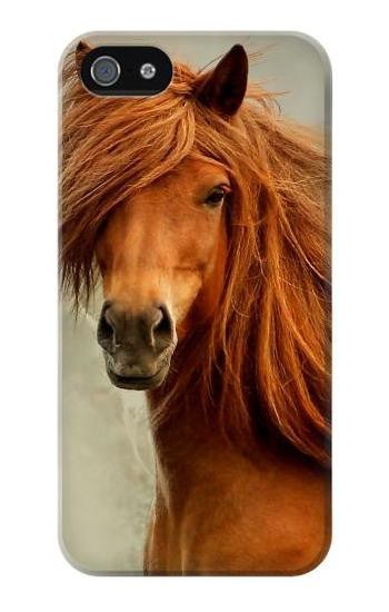 S1595 Beautiful Brown Horse Hülle Schutzhülle Taschen für iPhone 5 5S SE