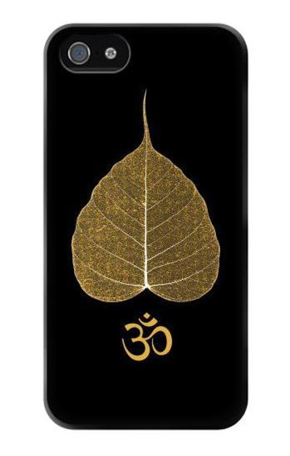 S2331 Gold Leaf Buddhist Om Symbol Hülle Schutzhülle Taschen für iPhone 5 5S SE