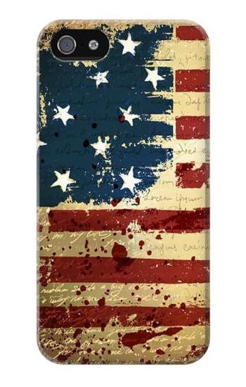S2349 Old American Flag Hülle Schutzhülle Taschen für iPhone 5 5S SE