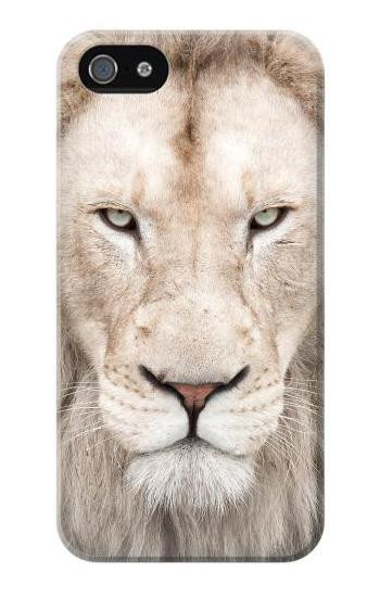 S2399 White Lion Face Hülle Schutzhülle Taschen für iPhone 5 5S SE