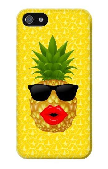 S2443 Funny Pineapple Sunglasses Kiss Hülle Schutzhülle Taschen für iPhone 5 5S SE