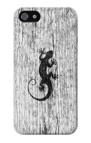 S2446 Gecko Wood Graphic Printed Hülle Schutzhülle Taschen für iPhone 5 5S SE