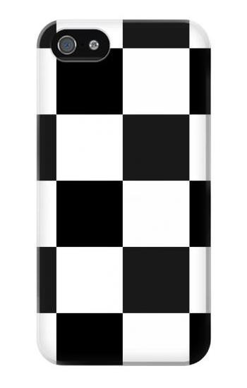 S2492 Black and White Check Hülle Schutzhülle Taschen für iPhone 5 5S SE