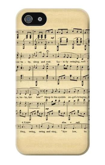 S2504 Vintage Music Sheet Hülle Schutzhülle Taschen für iPhone 5 5S SE
