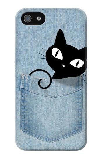 S2641 Pocket Black Cat Hülle Schutzhülle Taschen für iPhone 5 5S SE