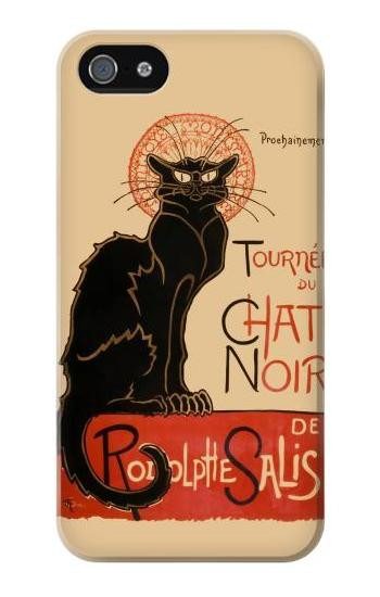 S2739 Chat Noir Black Cat Vintage Hülle Schutzhülle Taschen für iPhone 5 5S SE