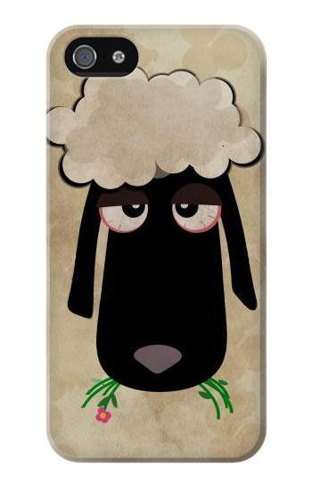 S2826 Cute Cartoon Unsleep Black Sheep Hülle Schutzhülle Taschen für iPhone 5 5S SE