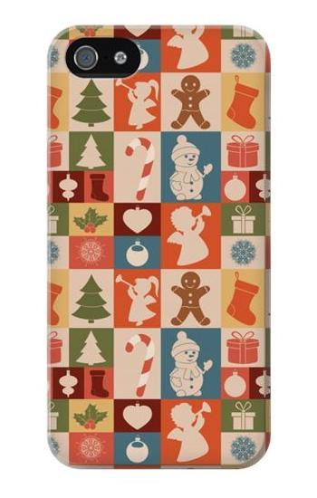 S2854 Cute Xmas Pattern Hülle Schutzhülle Taschen für iPhone 5 5S SE