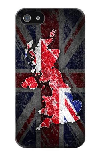 S2936 UK British Flag Map Hülle Schutzhülle Taschen für iPhone 5 5S SE