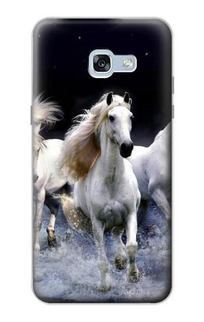 S0246 White Horse Hülle Schutzhülle Taschen für Samsung Galaxy A5 (2017)