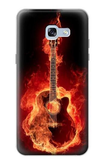 S0415 Fire Guitar Burn Hülle Schutzhülle Taschen für Samsung Galaxy A5 (2017)