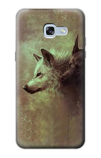 S0931 White Black Wolf Hülle Schutzhülle Taschen für Samsung Galaxy A5 (2017)