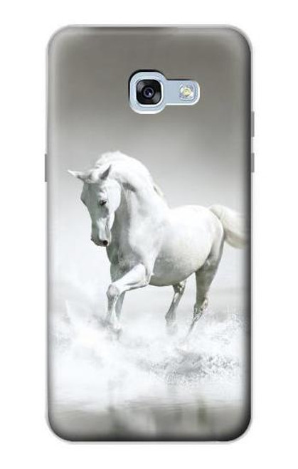 S0932 White Horse Hülle Schutzhülle Taschen für Samsung Galaxy A5 (2017)