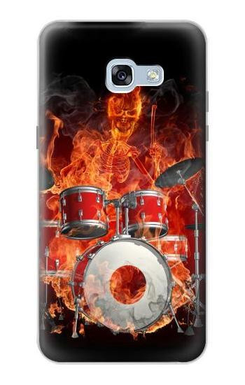 S1431 Skull Drum Fire Rock Hülle Schutzhülle Taschen für Samsung Galaxy A5 (2017)