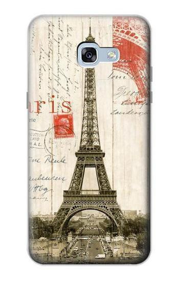 S2108 Eiffel Tower Paris Postcard Hülle Schutzhülle Taschen für Samsung Galaxy A5 (2017)