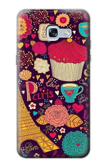 S2353 Paris Cartoon Vintage Pattern Hülle Schutzhülle Taschen für Samsung Galaxy A5 (2017)