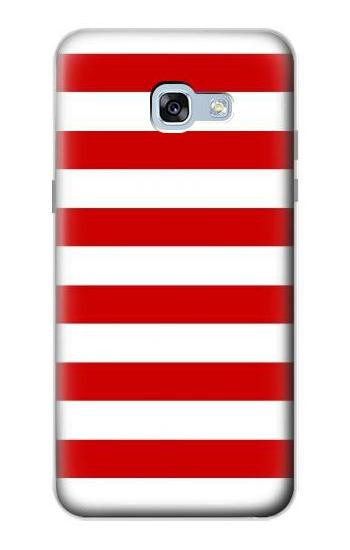 S2364 Red and White Striped Hülle Schutzhülle Taschen für Samsung Galaxy A5 (2017)