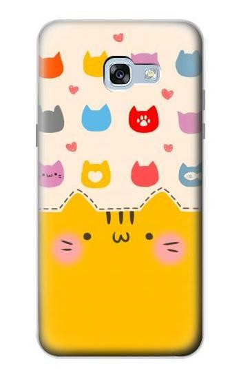 S2442 Cute Cat Cartoon Funny Hülle Schutzhülle Taschen für Samsung Galaxy A5 (2017)