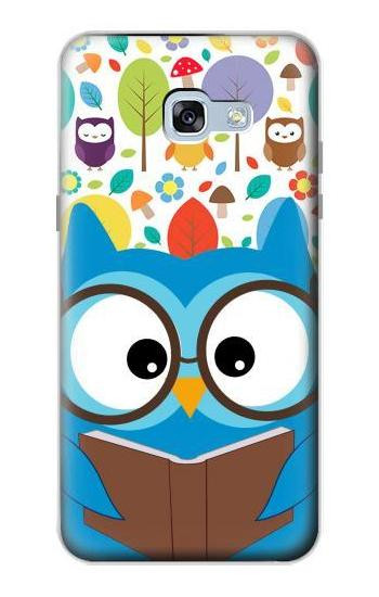 S2521 Cute Nerd Owl Cartoon Hülle Schutzhülle Taschen für Samsung Galaxy A5 (2017)