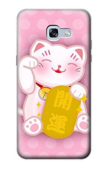 S3025 Pink Maneki Neko Lucky Cat Hülle Schutzhülle Taschen für Samsung Galaxy A5 (2017)