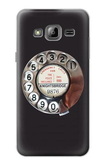 S0059 Retro Rotary Phone Dial On Hülle Schutzhülle Taschen für Samsung Galaxy J3 (2016)